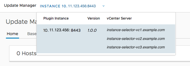 This screenshot shows a selector widget for the singleton plug-in topology.